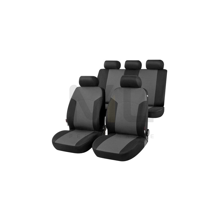WALSER Portland 13413 Car seat cover Black/Grey, Polyester, Front and Rear