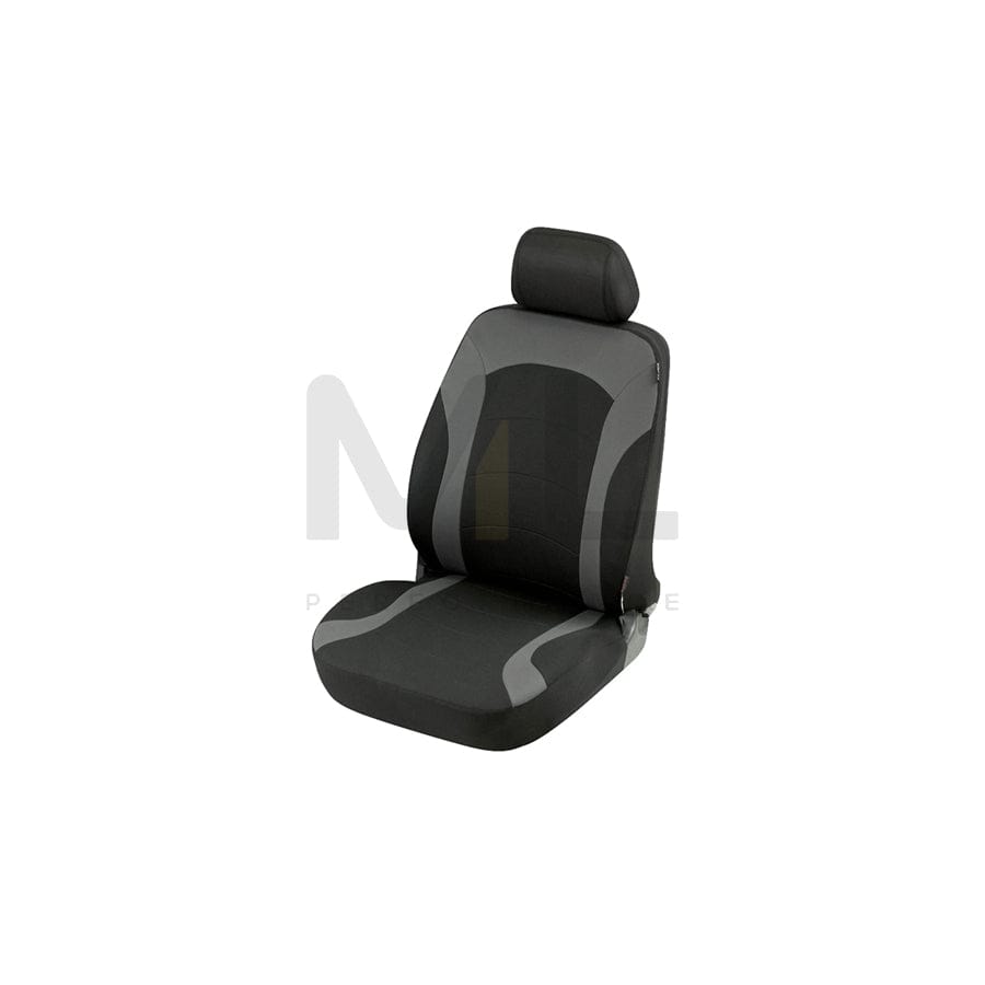 WALSER Premium Inde , ZIPP IT Premium 11784 Car seat cover Black/Grey, Polyester, Front