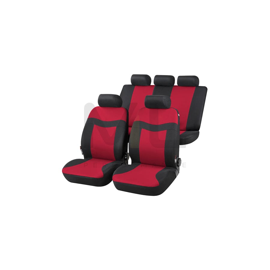 WALSER Rockford 13415 Car seat cover Red, Polyester, Front and Rear
