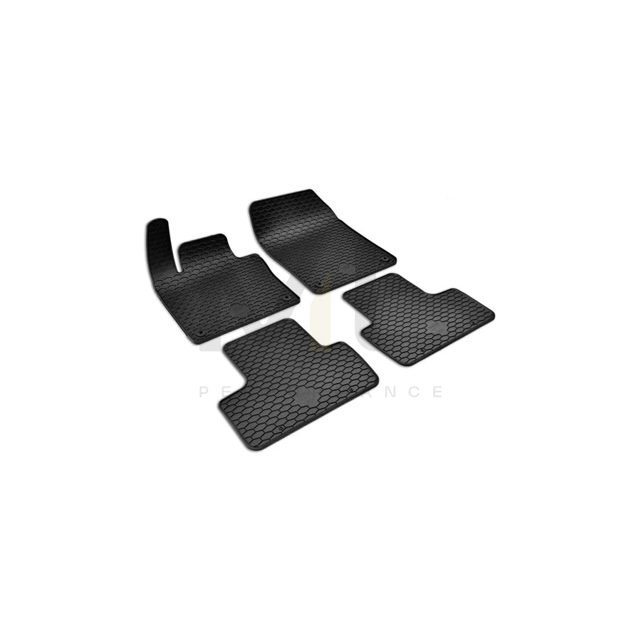 WALSER RubberLine 50839 Floor mat set Elastomer, Front and Rear, Quantity: 4, Black