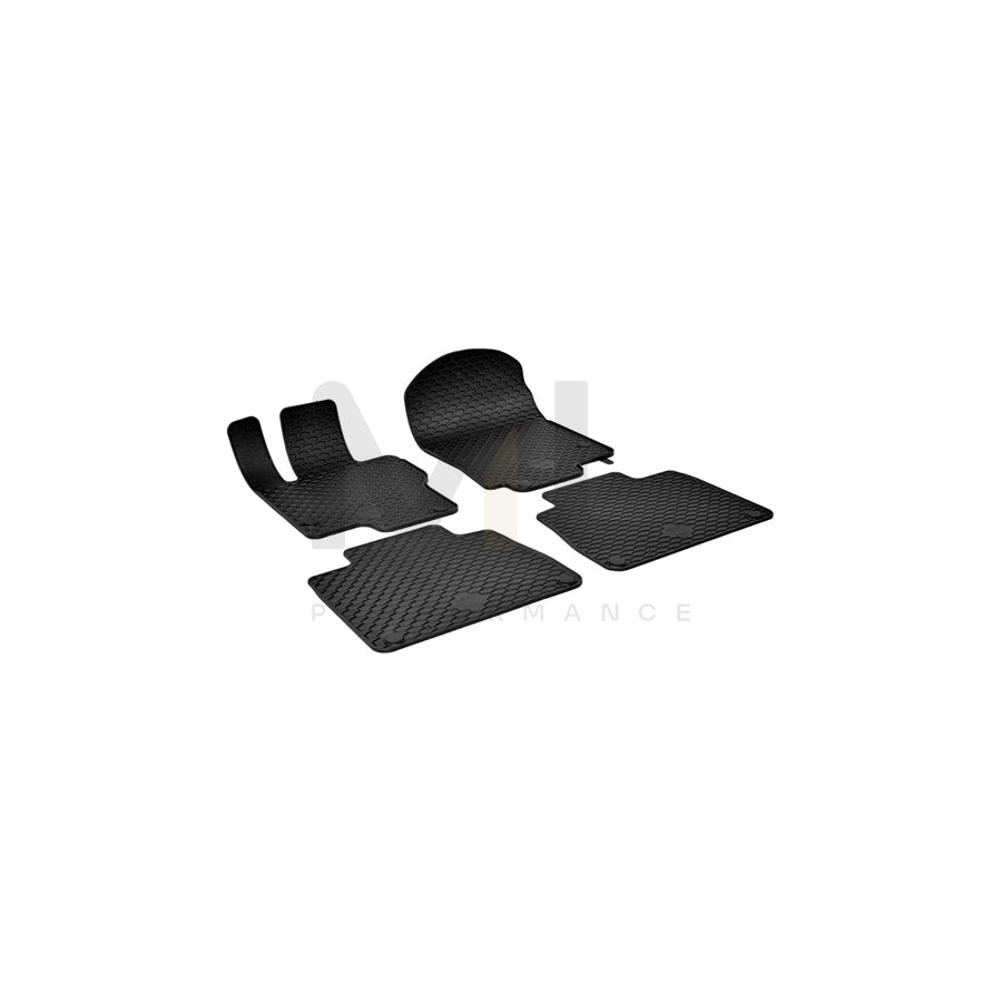 WALSER RubberLine 50863 Floor mat set Elastomer, Front and Rear, Quantity: 4, Black