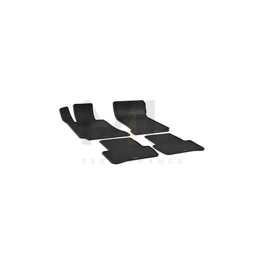 WALSER RubberLine 50872 Floor mat set Elastomer, Front and Rear, Quantity: 4, Black