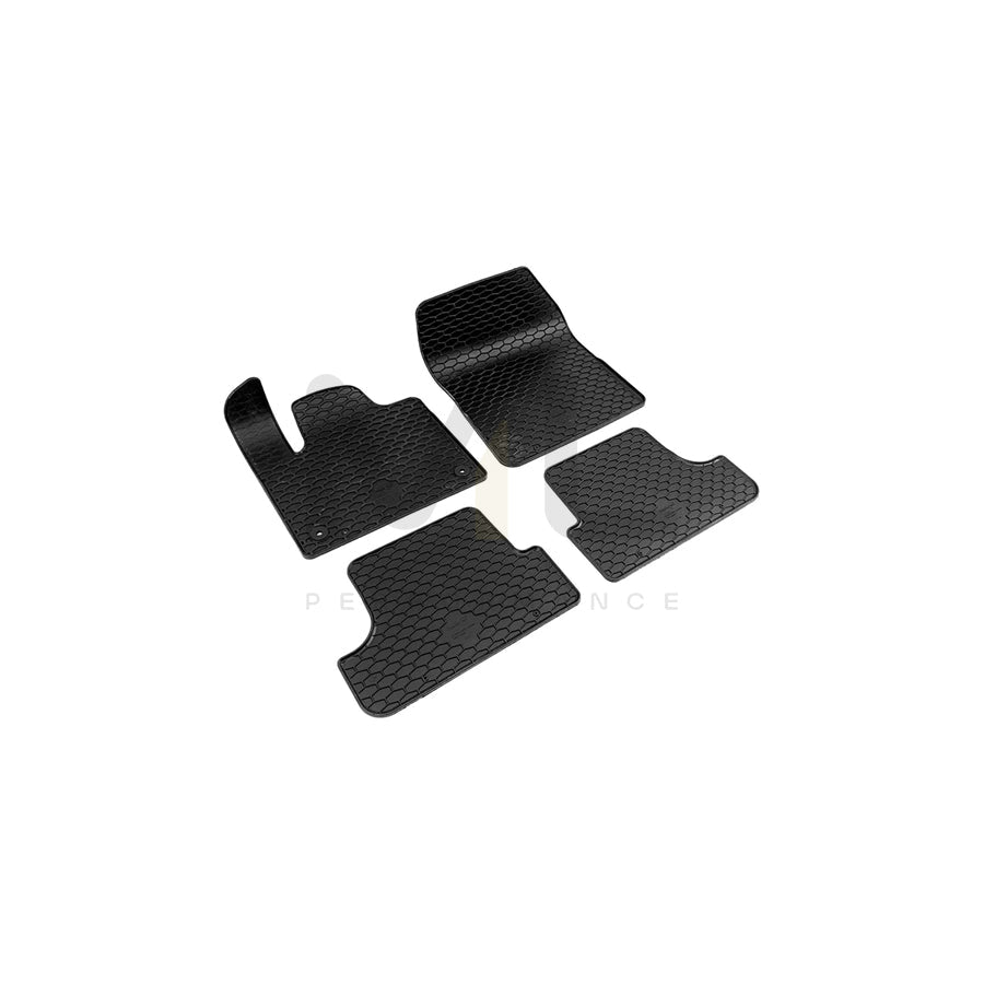 WALSER RubberLine 50875 Floor mat set Elastomer, Front and Rear, Quantity: 4, Black