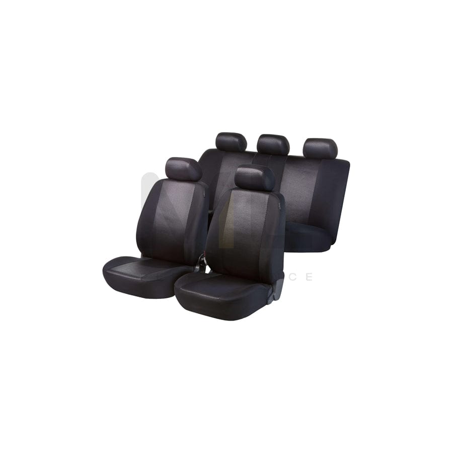 WALSER Shiny 11973 Car seat cover Black, Polyester, Front and Rear
