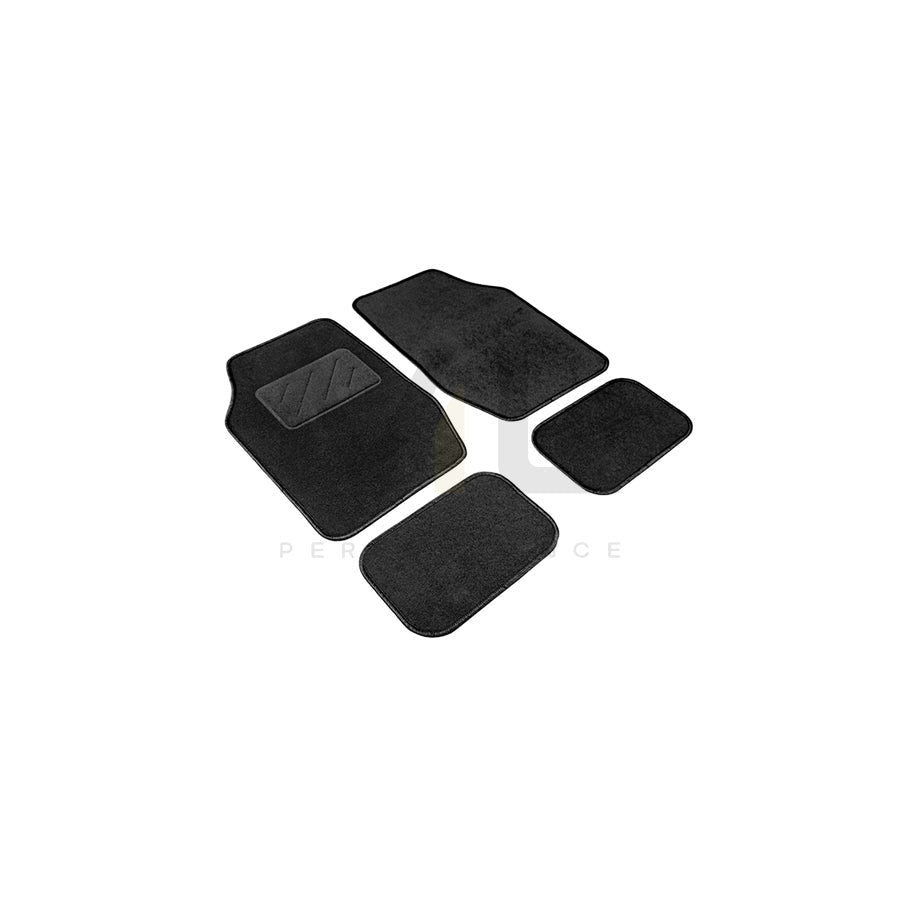 WALSER Smart 14591 Floor mat set Polyester, Front and Rear, Black