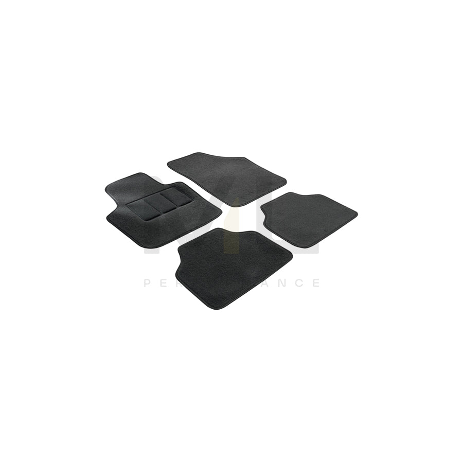 WALSER Tailored 14600 Floor mat set Textile, Front and Rear, Quantity: 4, Black
