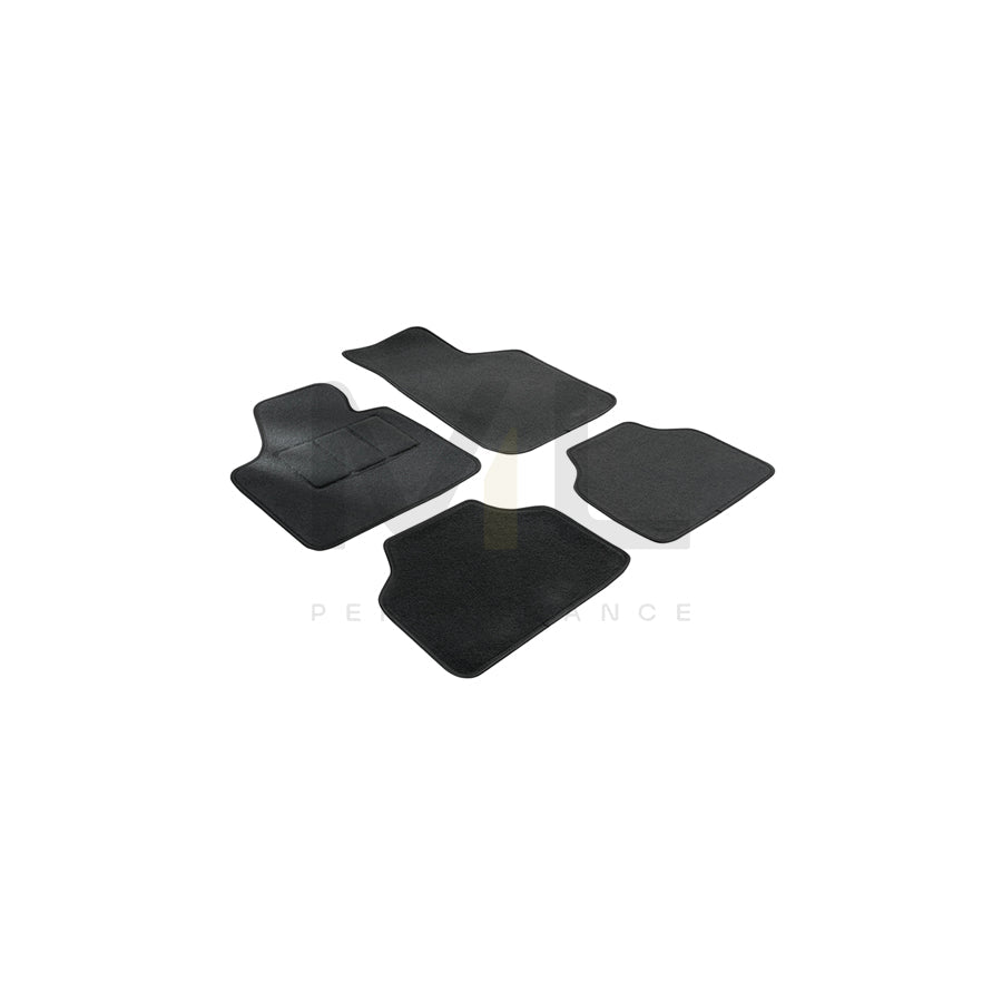 WALSER Tailored 14601 Floor mat set Textile, Front and Rear, Quantity: 4, Black
