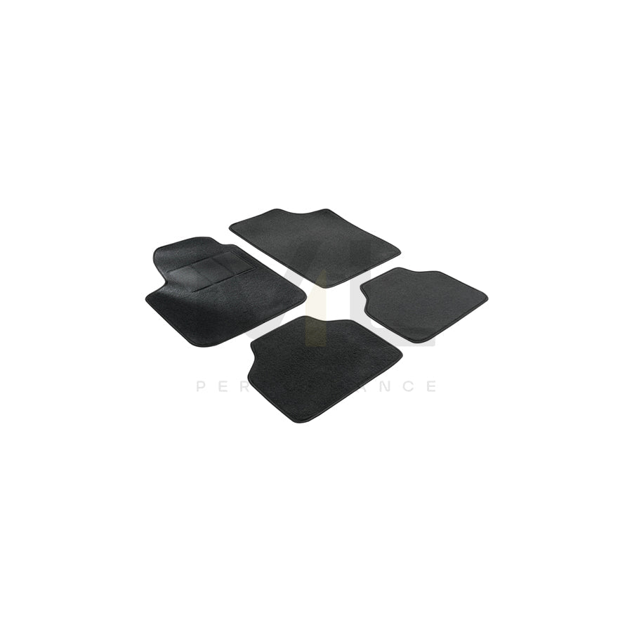 WALSER Tailored 14603 Floor mat set Textile, Front and Rear, Quantity: 4, Black