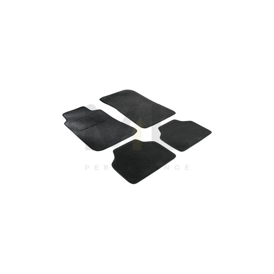 WALSER Tailored 14605 Floor mat set Textile, Front and Rear, Quantity: 4, Black