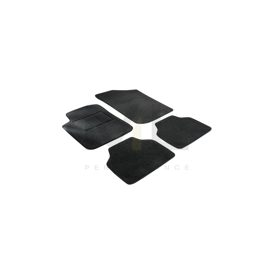WALSER Tailored 14606 Floor mat set Textile, Front and Rear, Quantity: 4, Black