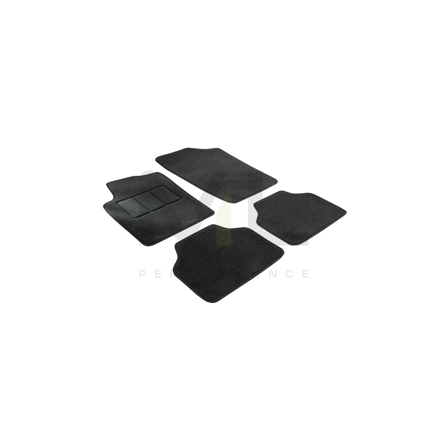 WALSER Tailored 14607 Floor mat set Textile, Front and Rear, Quantity: 4, Black