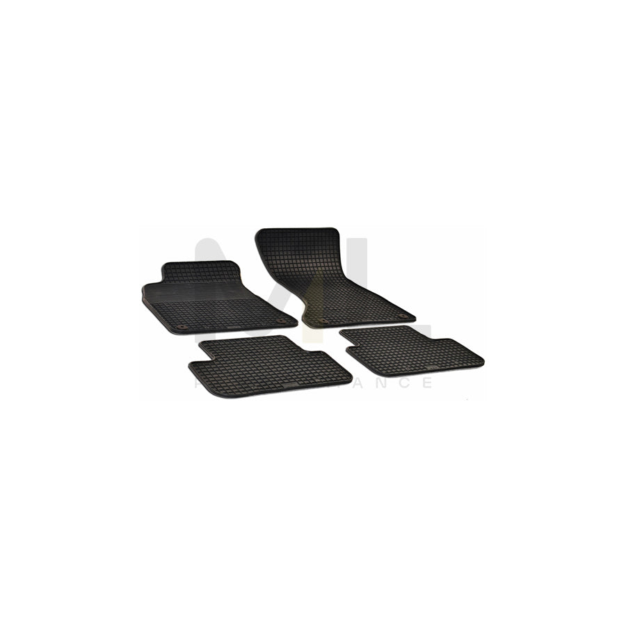 WALSER Tailored 50309 Floor mat set Elastomer, Front and Rear, Quantity: 4, Black