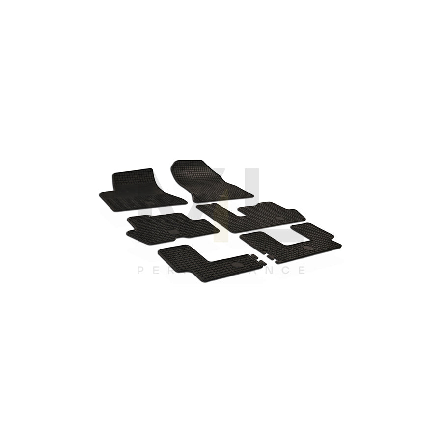 WALSER Tailored 50332 Floor mat set for CITROﾃ起 C4 Elastomer, Front and Rear, Quantity: 6, Black