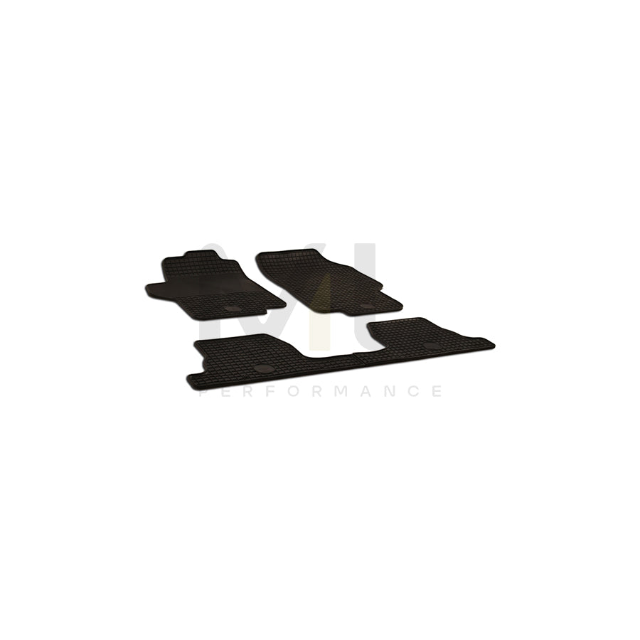 WALSER Tailored 50385 Floor mat set for PEUGEOT 1007 Hatchback Elastomer, Front and Rear, Quantity: 4, Black