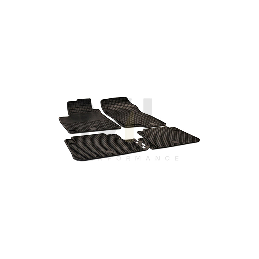 WALSER Tailored 50425 Floor mat set Elastomer, Front and Rear, Quantity: 4, Black