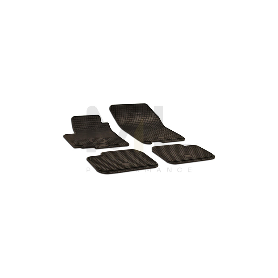 WALSER Tailored 50437 Floor mat set Elastomer, Front and Rear, Quantity: 4, Black