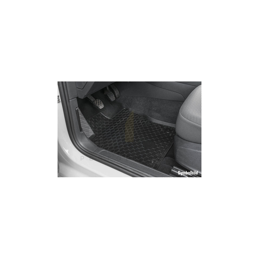 WALSER Tailored 50458 Floor mat set Elastomer, Front and Rear, Quantity: 4, Black