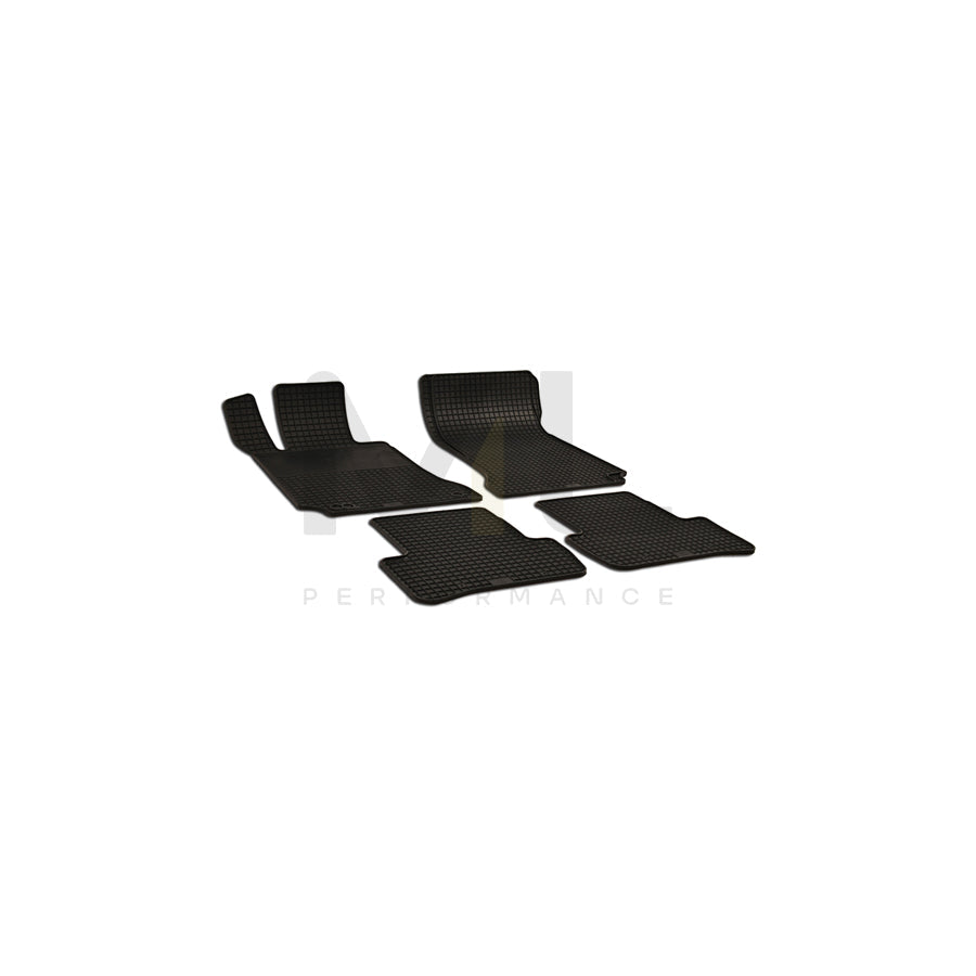 WALSER Tailored 50464 Floor mat set Elastomer, Front and Rear, Quantity: 4, Black