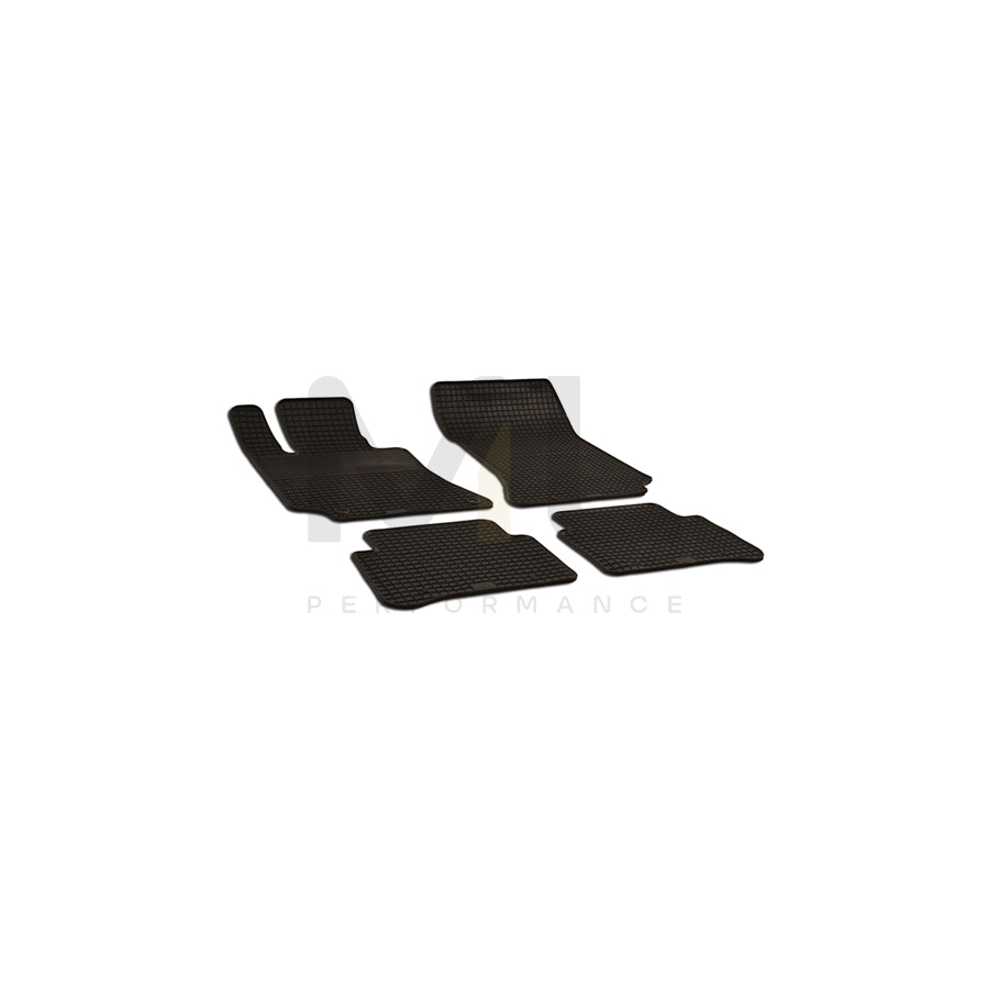 WALSER Tailored 50467 Floor mat set suitable for MERCEDES-BENZ E-Class Saloon (W212) Elastomer, Front and Rear, Quantity: 4, Black