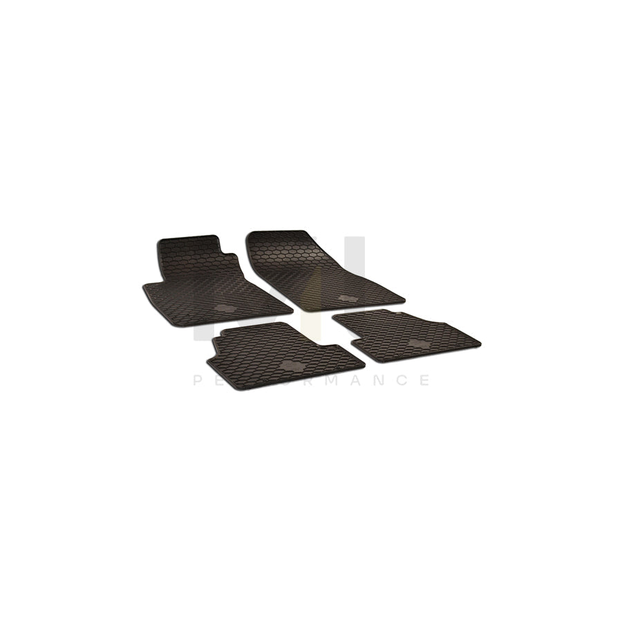 WALSER Tailored 50473 Floor mat set Elastomer, Front and Rear, Quantity: 4, Black