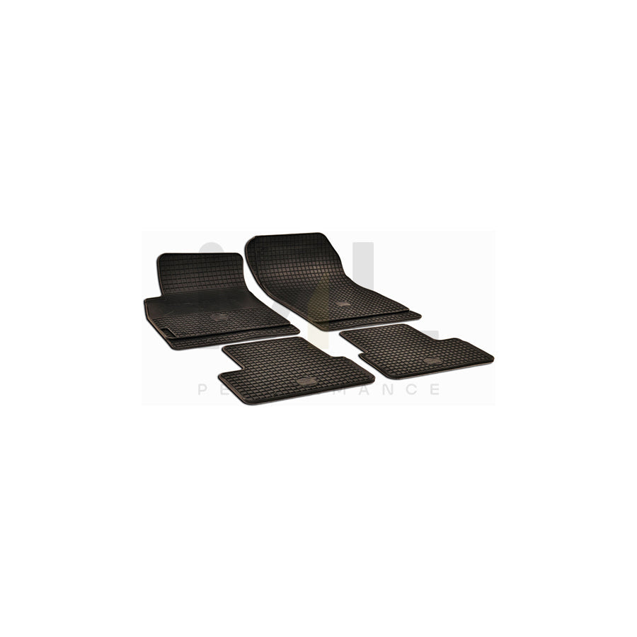 WALSER Tailored 50476 Floor mat set Elastomer, Front and Rear, Quantity: 4, Black