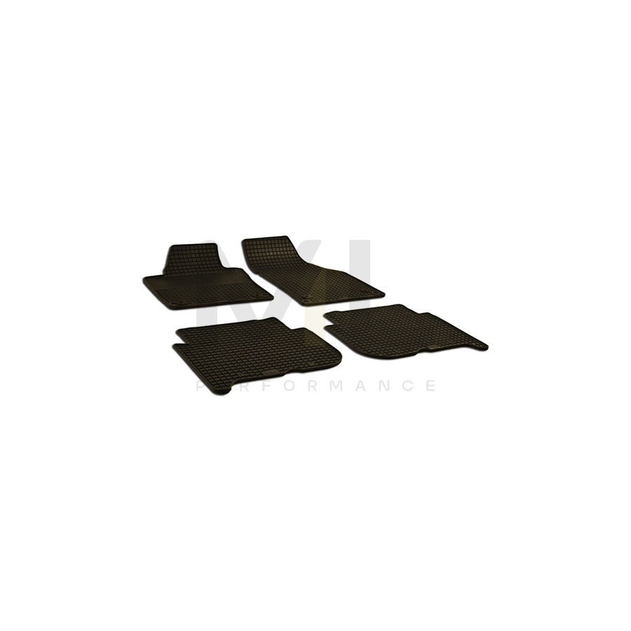 WALSER Tailored 50554 Floor mat set for VW TOURAN Elastomer, Front and Rear, Quantity: 4, Black