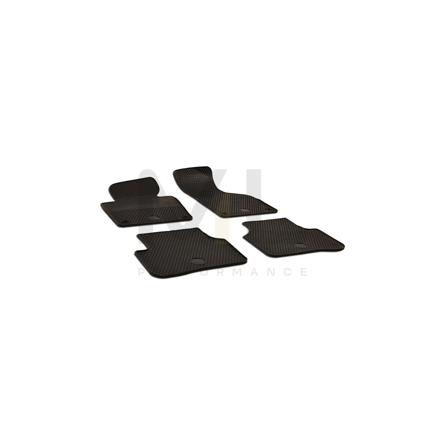 WALSER Tailored 50619 Floor mat set for VW PASSAT Elastomer, Front and Rear, Quantity: 4, Black