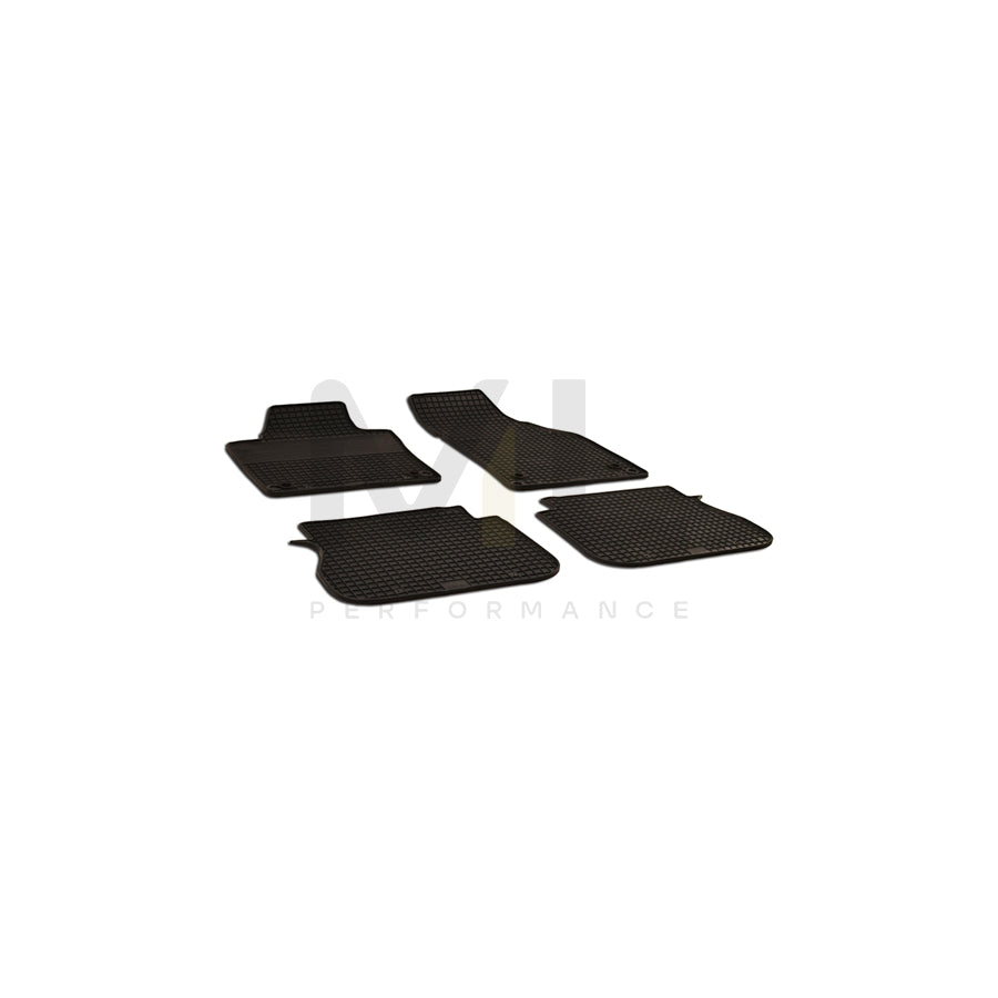 WALSER Tailored 50660 Floor mat set for VW CADDY Elastomer, Front and Rear, Quantity: 4, Black