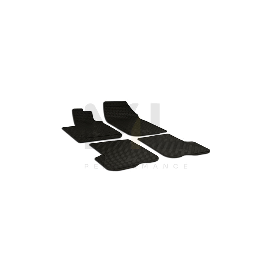WALSER Tailored 50668 Floor mat set for DACIA LOGAN Elastomer, Front and Rear, Quantity: 4, Black