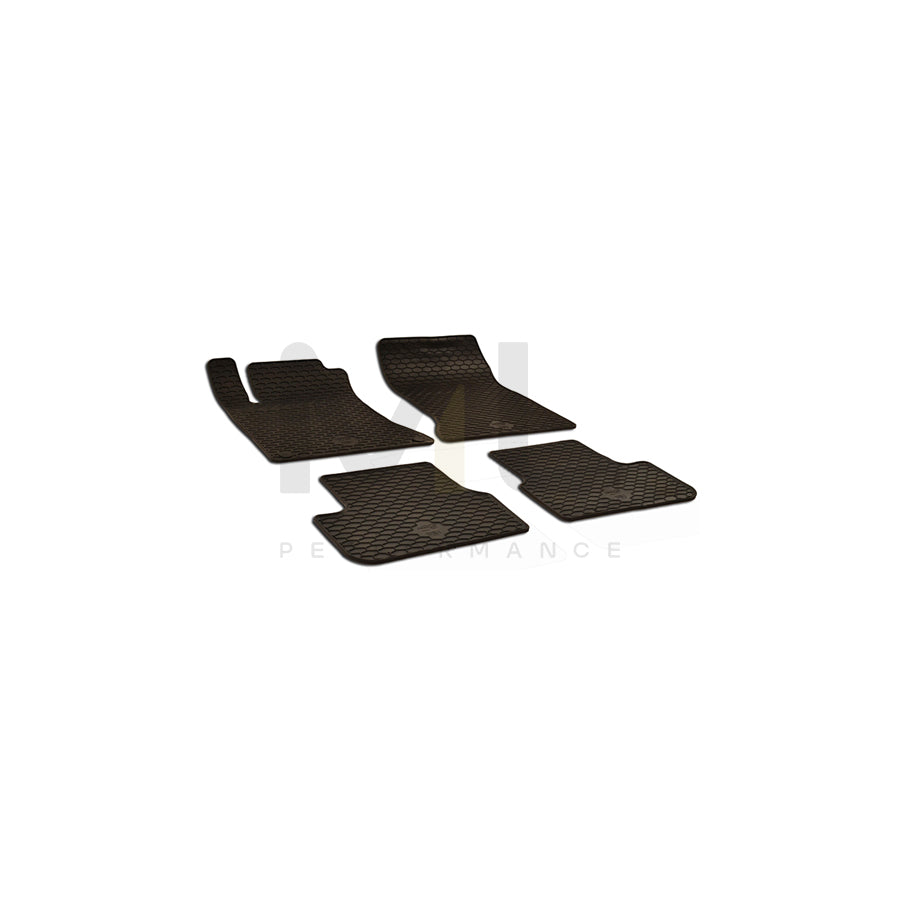 WALSER Tailored 50671 Floor mat set Elastomer, Front and Rear, Quantity: 4, Black