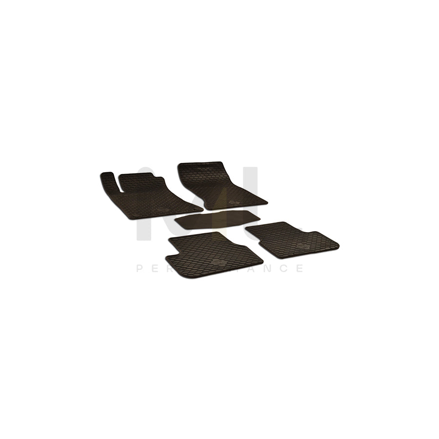 WALSER Tailored 50672 Floor mat set Elastomer, Front and Rear, Quantity: 5, Black