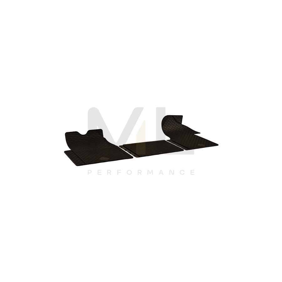 WALSER Tailored 50680 Floor mat set Elastomer, Front, Quantity: 3, Black