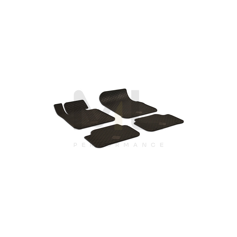 WALSER Tailored 50746 Floor mat set Elastomer, Front and Rear, Quantity: 4, Black