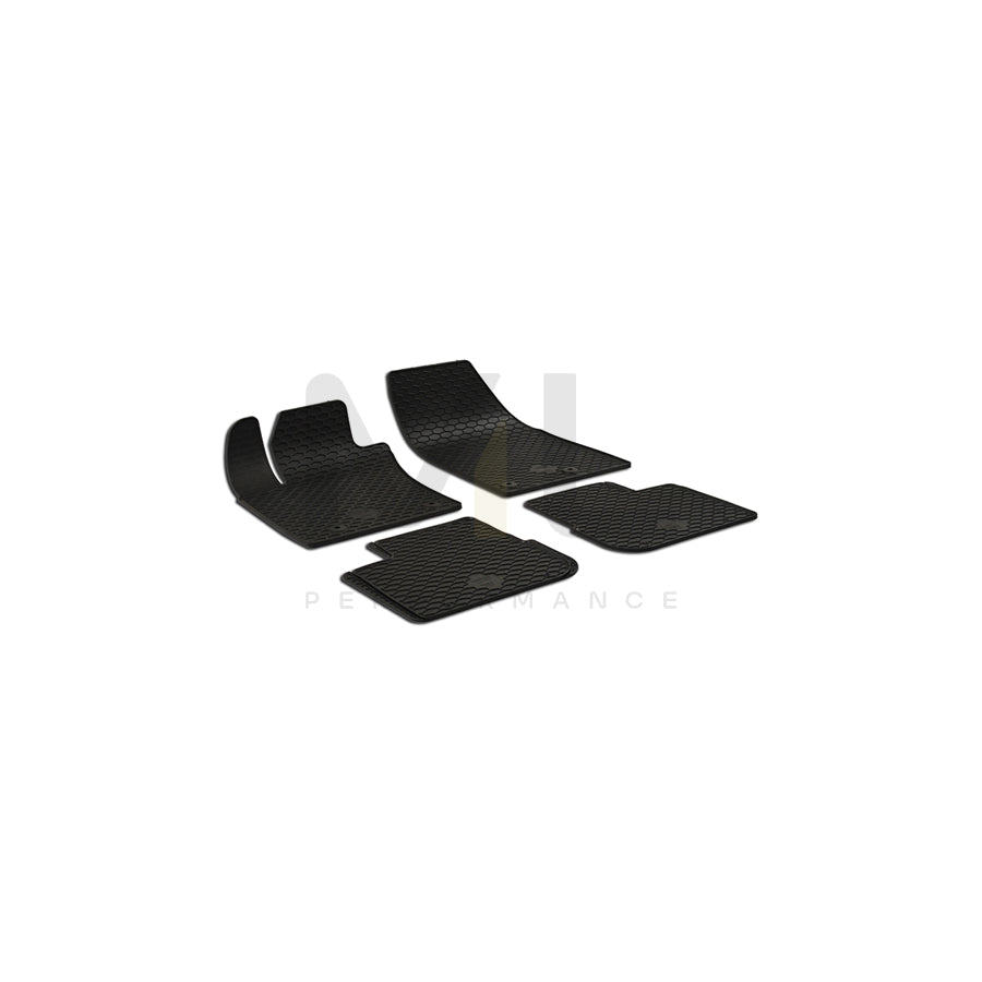 WALSER Tailored 50761 Floor mat set Elastomer, Front and Rear, Quantity: 4, Black