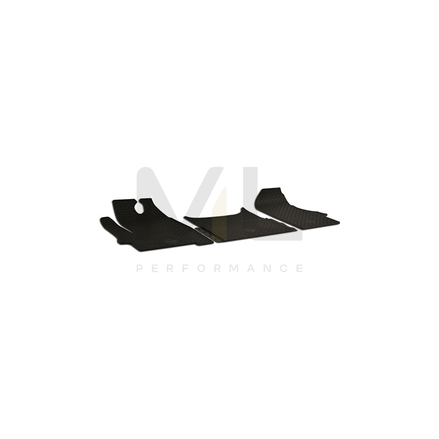 WALSER Tailored 50774 Floor mat set for IVECO Daily Elastomer, Front, Quantity: 3, Black