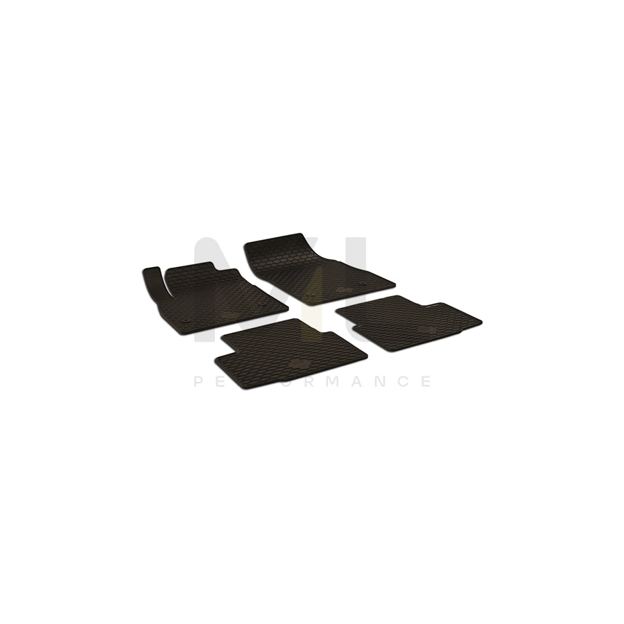 WALSER Tailored 50785 Floor mat set for OPEL ASTRA Elastomer, Front and Rear, Quantity: 4, Black