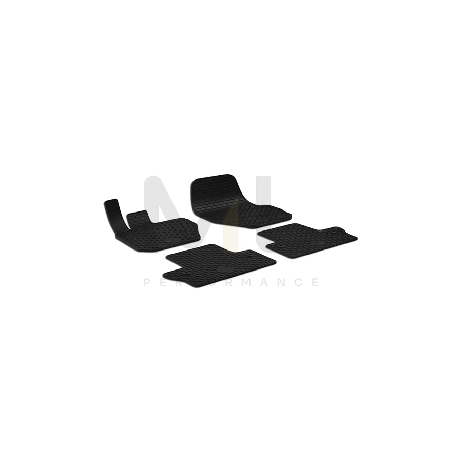 WALSER Tailored 50801 Floor mat set Elastomer, Front and Rear, Quantity: 4, Black
