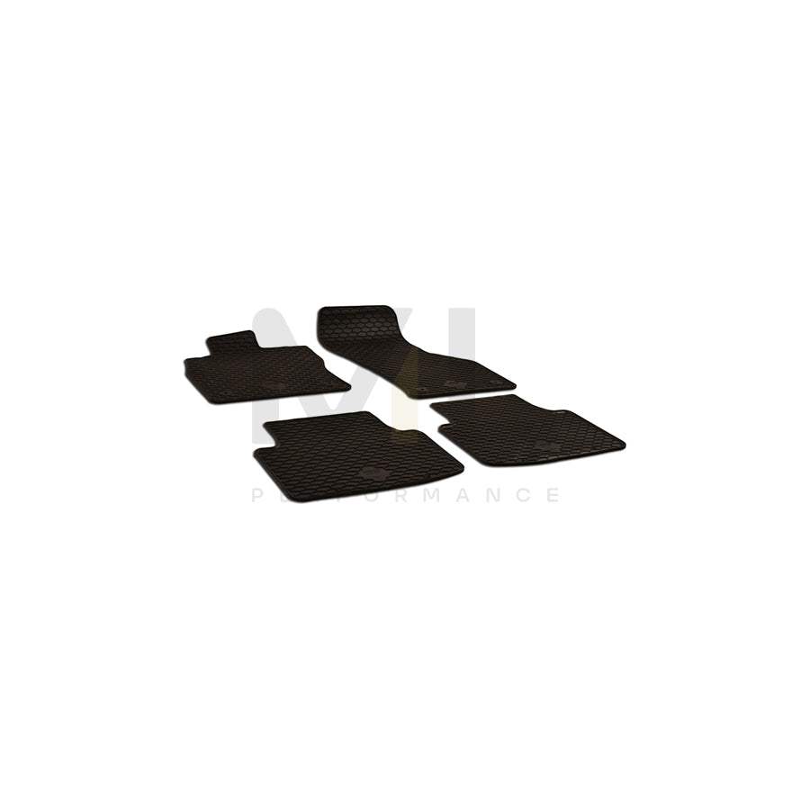 WALSER Tailored 50809 Floor mat set for VW PASSAT Elastomer, Front and Rear, Quantity: 4, Black