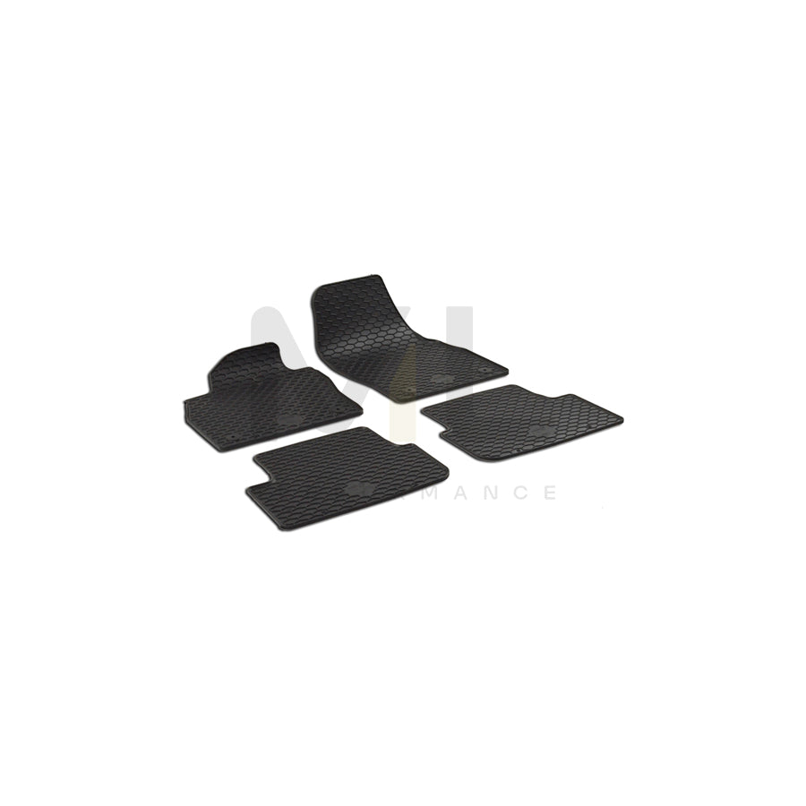 WALSER Tailored 50814 Floor mat set Elastomer, Front and Rear, Quantity: 4, Black