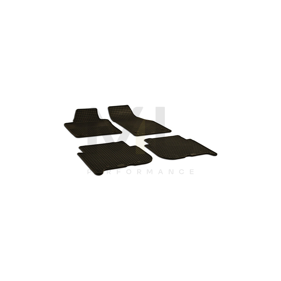 WALSER Tailored 50816 Floor mat set for VW Touran I (1T3) Elastomer, Front and Rear, Quantity: 4, Black