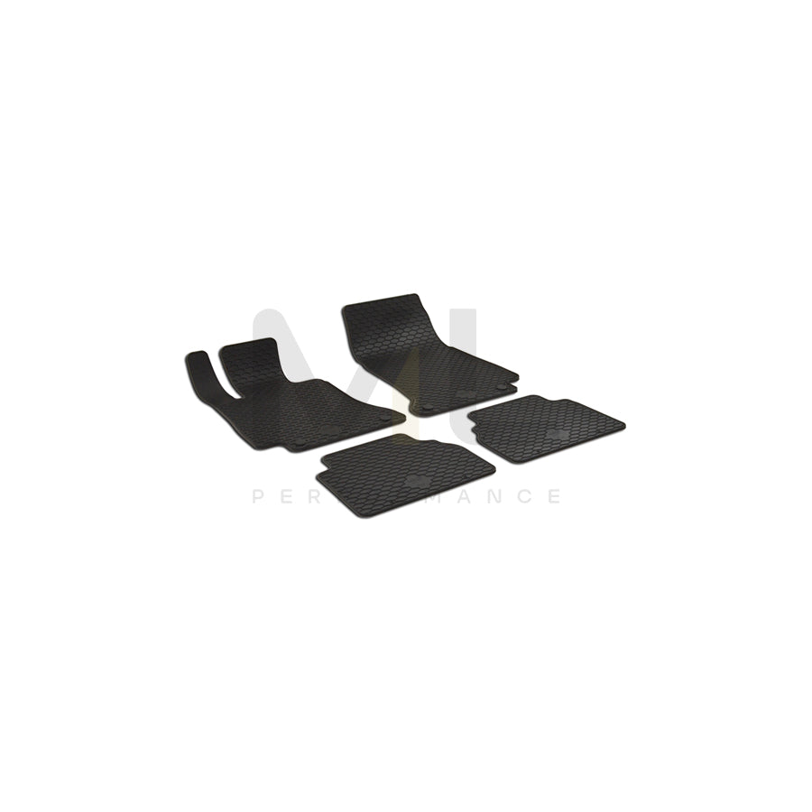 WALSER Tailored 50828 Floor mat set suitable for MERCEDES-BENZ E-Class Elastomer, Front and Rear, Quantity: 4, Black