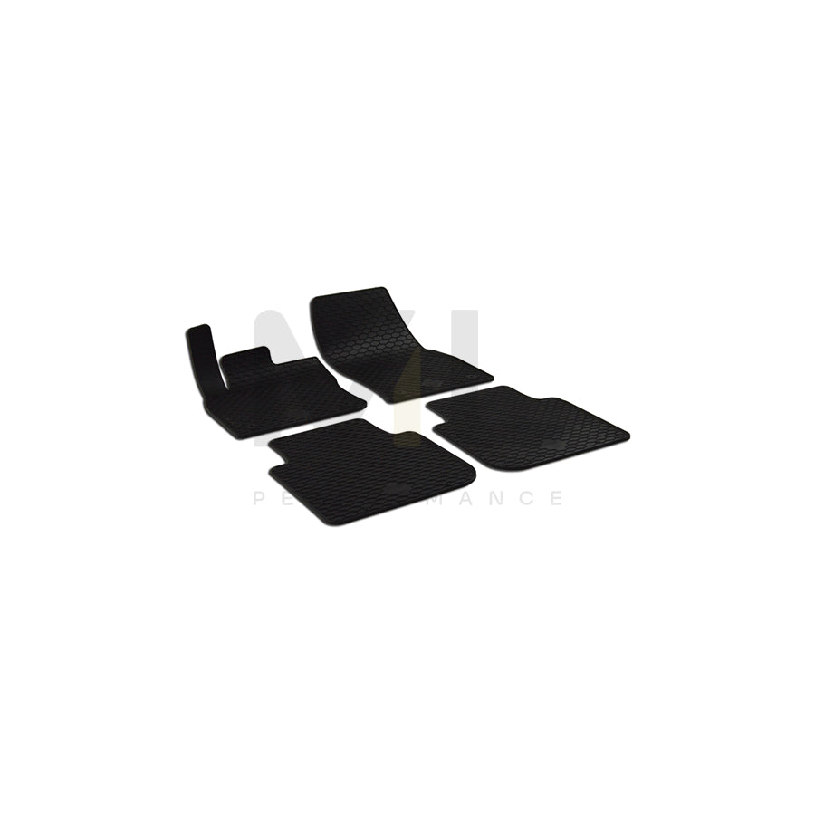 WALSER Tailored 50830 Floor mat set Elastomer, Front and Rear, Quantity: 4, Black