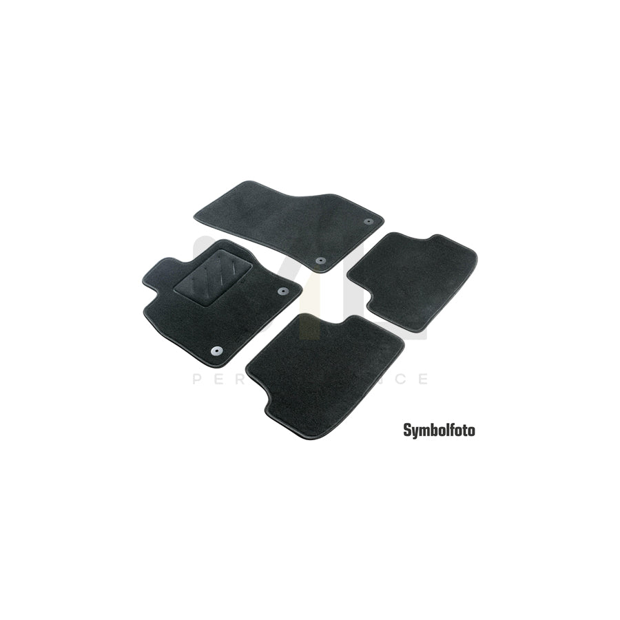 WALSER Tailored 80196 Floor mat set suitable for MERCEDES-BENZ C-Class Coupe (C205) Textile, Front and Rear, Quantity: 4, Black