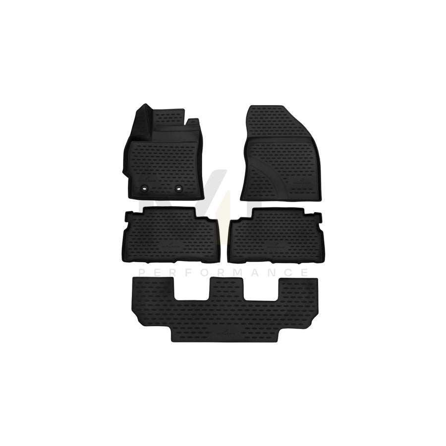 WALSER Tailored, XTR 75153 Floor mat set Elastomer, Centre, Front and Rear