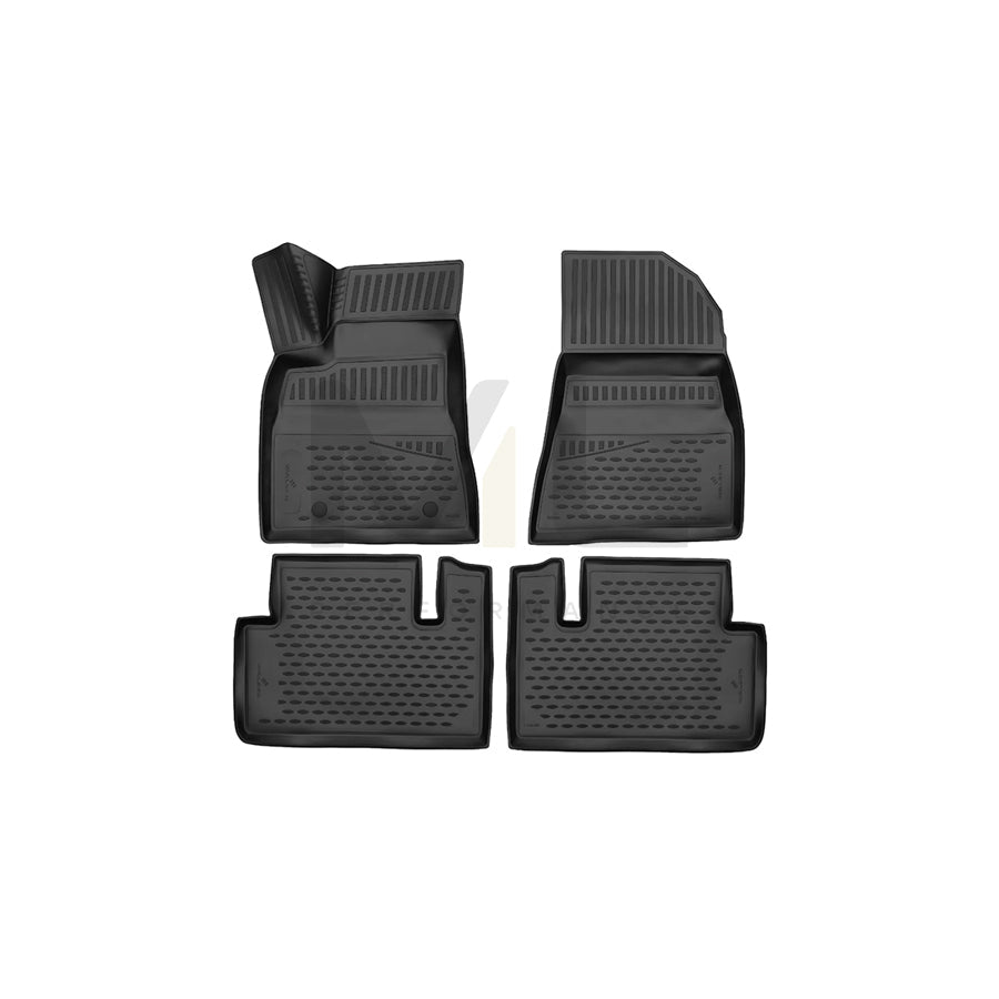 WALSER Tailored, XTR 75155 Floor mat set Elastomer, Front and Rear, Black