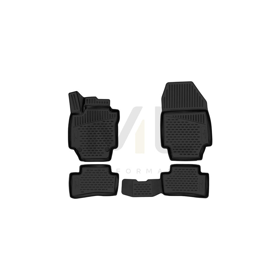 WALSER Tailored, XTR 75164 Floor mat set Elastomer, Front and Rear, Black