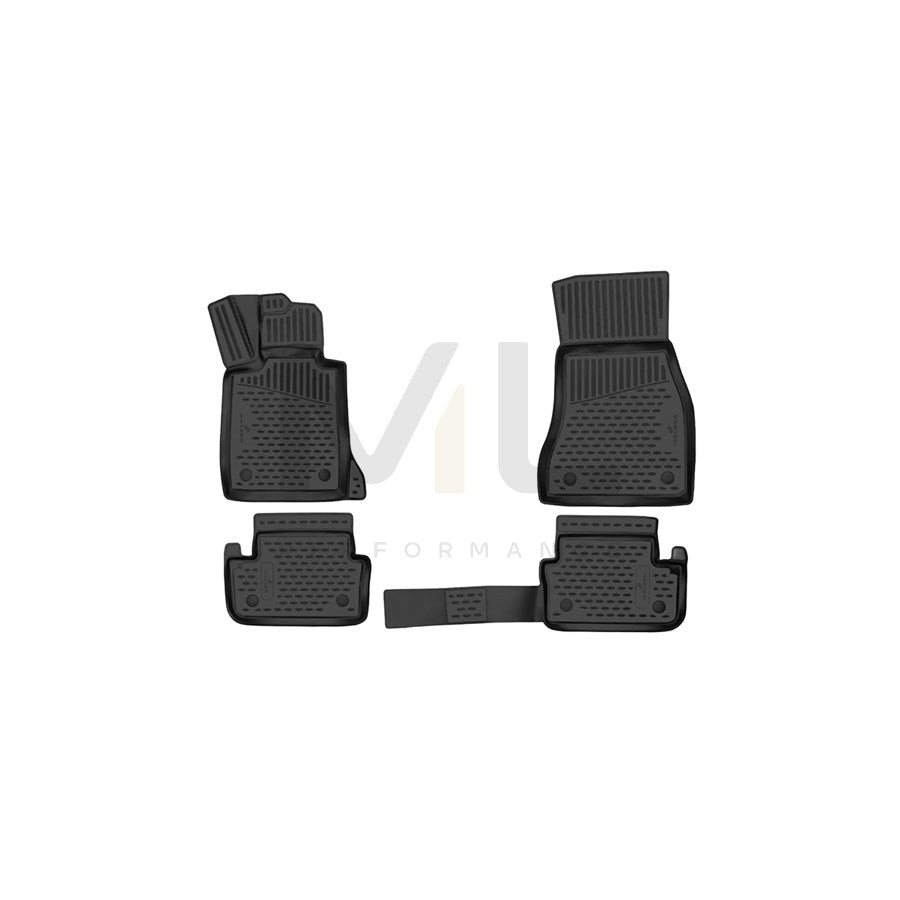 WALSER Tailored, XTR 75196 Floor mat set Elastomer, Front and Rear, Black