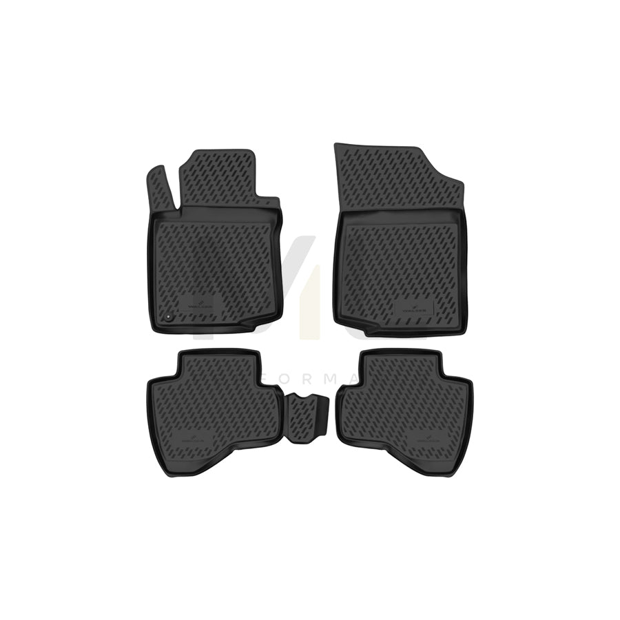 WALSER Tailored, XTR 75198 Floor mat set Elastomer, Front and Rear, Black