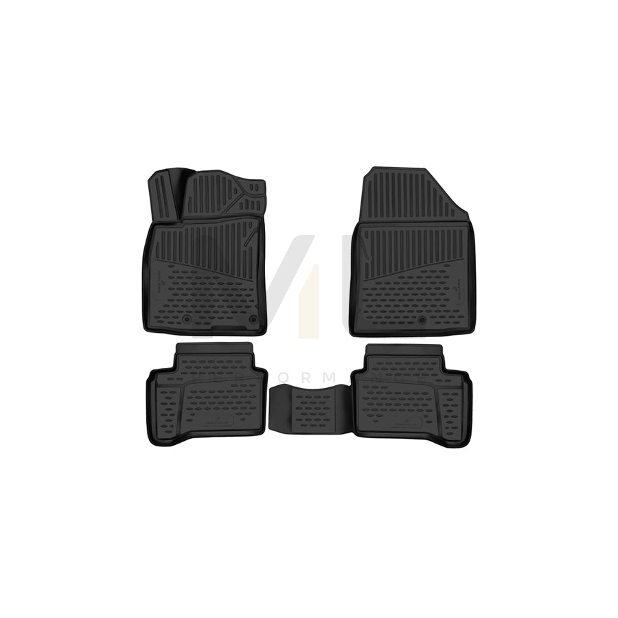 WALSER Tailored, XTR 75200 Floor mat set Elastomer, Front and Rear, Black