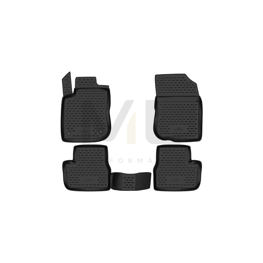 WALSER Tailored, XTR 75215 Floor mat set Elastomer, Front and Rear, Black
